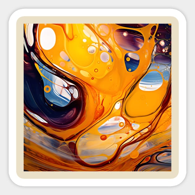 Sunset Hues Fluid Abstract Sticker by AbstractGuy